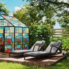 Outsunny Wicker Chaise Lounge Chair Set of 2, Outdoor Lounge Chair with Adjustable Backrest, Wheels, Cushion for Poolside, Garden, Backyard - 2 of 4