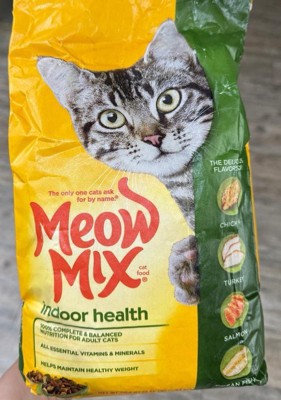 Meow Mix Indoor Health With Flavors Of Chicken Turkey ocean Fish Salmon Adult Complete Balanced Dry Cat Food 6.3lbs Target