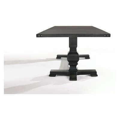 Vintage Black Reclaimed Wood Rectangular Dining Table, 88"