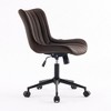 YOUNIKE Modern Home Office Chair Adjustable Swivel Desk Chair Leather Rolling Task Vanity Chair Seat Size 19.49"Wx16.93"Dx(17.91-22.64)"H - 3 of 4