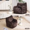 Soft Corduroy Bean Bag Chair with Memory Foam Filling, Tufted Round Lounge Seat for Modern Indoor Spaces, No Assembly Needed-Baofuwish - 2 of 4