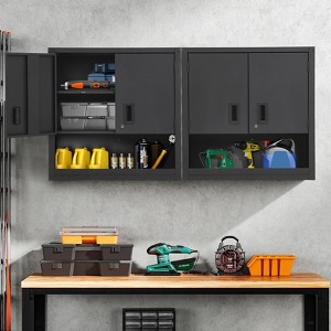 Heavy Duty Metal Wall Cabinet with Lock – Wall Mounted Garage Storage Locker with Adjustable Shelf for Garage or Workshop - 1 of 4