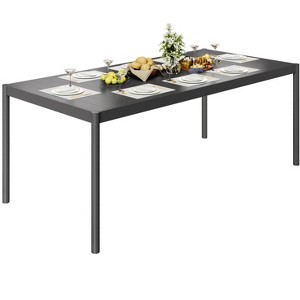 Aluminum Outdoor Dining Table for 4-8, Large Rectangular Patio Table with E-Coating for Backyard, Deck, Garden, Lawn, - 1 of 4
