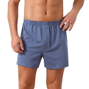 INSPIRE CHIC Men's Comfortable Breathable Cotton Mid-Waisted Striped Boxer Shorts - 1 of 4