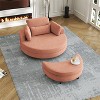 VYNXARIA 51-inch gray corduroy sofa with two throw pillows and a waist pillow with an extra tray for comfortable seating in small apartment bedrooms - 2 of 4