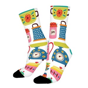 Doodle Teapot Women Printed Crew Socks Funny Funky Socks Soft Polyester Novelty Gifts for Artists Men - 1 of 1