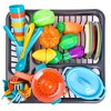 Fun Little Toys 54Pcs Play Dishes Set for Kids Kitchen, Pretend Play Pots, Pans & Food Toys, Toddler Cooking Set - 4 of 4