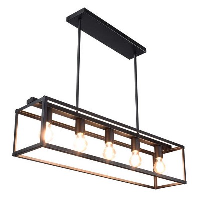 TOBILI Industrial Style Iron Restaurant Island Pendant Light black.2