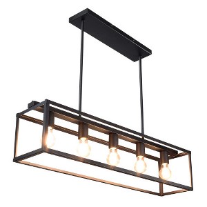 TOBILI Industrial Style Iron Restaurant Island Pendant Light black.2 - 1 of 4