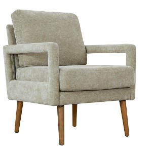 NicBex Chenille Accent Chair,Upholstered Living Room Chairs with Mid-Height Backrest,Mid-Century Modern Arm Chair,Accent Chairs for Living Room - 1 of 4