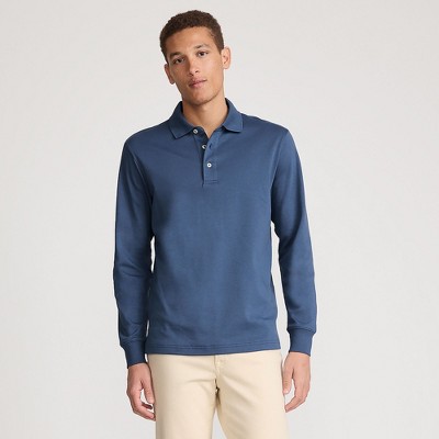 Lands' End Men's Long Sleeve Cotton Supima Polo Shirt