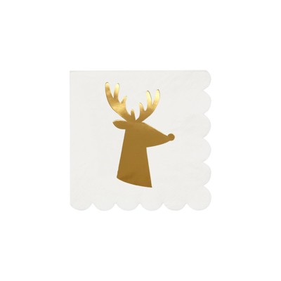 Meri Meri Gold Reindeer Small Napkins