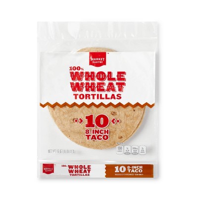 8" 100% Whole Wheat Tortillas - 10ct - Market Pantry™