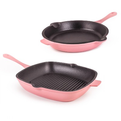 BergHOFF Neo 2Pc Cast Iron Cookware Set, 10" Fry Pan & 11" Grill Pan