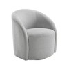 Boucle Upholstery Solid Wood Swivel Barrel-Back Accent Chair with Foam Padding, Attached Cushions and 360-Degree Swivel - 2 of 4