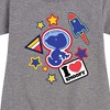 Girls' - Peanuts - Space Snoopy Flair Graphic Short Sleeve Fleece Dress - 2 of 4