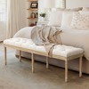 Arceso Bedroom Bench, Vintage French Tufted End of Bed Bench, Upholstered Fabric Ottoman Bench with Carved Wood Legs - 4 of 4