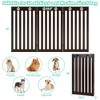 Costway 36'' Folding Wooden Freestanding Pet Gate Dog Gate W/360° Flexible Hinge White/Espresso - 3 of 4