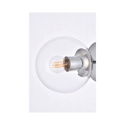 Mimi Chrome and Clear Glass Round Sconce