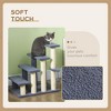 Lomsoe 4 Levels Cat Steps, Pet Stairs Carpeted Ladder, Kitten Tree Climber with Scratching Posts, Hanging Play Ball, Side Step, for High Bed Gray - 3 of 4
