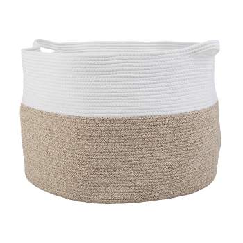 Home-Complete XL Woven Rope Basket Natural