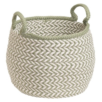 Colonial Mills Prevé Basket - White & Green 18"x18"x17" 100% Polypropylene Round