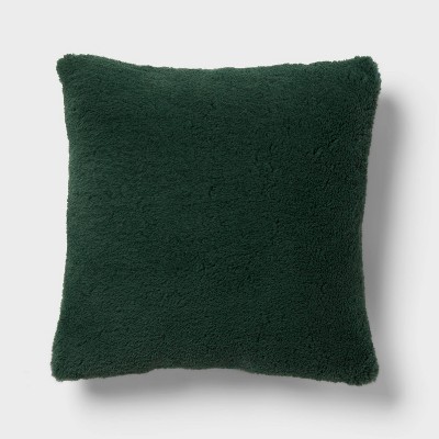 Cozy Faux Shearling Decorative Throw Pillow Green - Room Essentials™