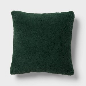 Cozy Faux Shearling Decorative Throw Pillow Green - Room Essentials™ - 1 of 4