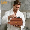Lee Men's Toiletry Bag, PU Leather Travel Dopp Kit, Water-Resistant Men's Travel Size Toiletries Containers, Travel Essentials Hanging Cosmetic Bag - 3 of 4