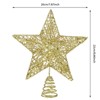 Aoibox Christmas Tree Topper Gold Glitter Hollow Star 5 Point Mini Treetop Ornament Rose Gold Decoration 1 Piece 20x22cm - 2 of 4