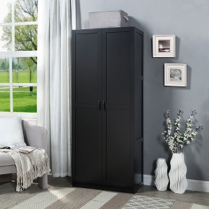 GDFStudio Biljon Modern Freestanding Wardrobe Closet with 7 Storage Compartments - 1 of 4