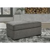 Signature Design by Ashley Gardiner Contemporary Firmly Cushioned Polyester Upholstery Ottoman with Exposed Faux Wood Finish Feet, Dark Gray - 2 of 4