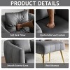 Velvet Accent Chair Set Barrel Chair with Ottoman Modern Club Chair Reading Armchair with Lumbar Pillow - 3 of 4