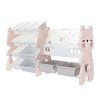 Racxily Kids Toy Storage Organizer, 2-Tier Bookshelf with 12 Toy Bins & Storage Shelf for Playroom & Classroom - 2 of 4
