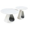 NicBex Modern Round Coffee Table Set of 2 with Hollow Design for Living Room and Bedroom, White - 3 of 4