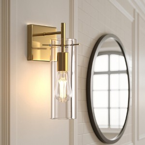 DORESshop 5 in. Gold Wall Sconce Modern Glass Shade Wall Light Fixture for Bathroom, Bedroom, Kitchen and Hallway (1/2-Pack) - 1 of 4