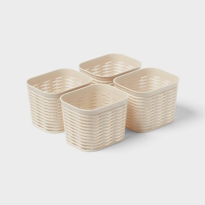 4pk Wave Mini Decorative Basket Cream - Brightroom™