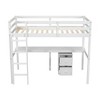 NicBex Twin Sie Loft Bed with Desk Wooden Bed Frame with 2 2 Drawers Drawers, Ladder and Full Length Guardrail, No Box Spring Required - 3 of 4