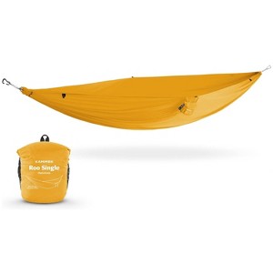 Kammok Roo Single Hammock with Stuff Sack | Waterproof Ripstop Nylon, Gear Loops | Lightweight for Camping and Backpacking, Sunflower Gold - 1 of 4