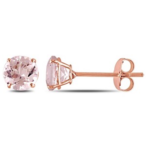 EVERLY JEWELRY | 10K Rose Gold 1 CT TGW Morganite Fashion Post Earrings - 1 of 4