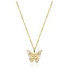 Clotth Women's Lucky Charm Butterfly Pendant Necklace - Trendy Delicate Collar Chain with Mixed Gemstone Accent - 2 of 4