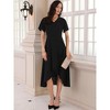 INSPIRE CHIC Women's Wedding Guest Ruffles Split V Neck Cocktail Evening Flared Midi Dress - 3 of 4