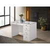 Vynxaria Glam Makeup Vanity Table with Glass Top and 5 Drawers in White - 4 of 4