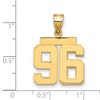 Black Bow Jewelry 14k Yellow Gold, Athletic Collection Medium Polished Number 96 Pendant - 2 of 3