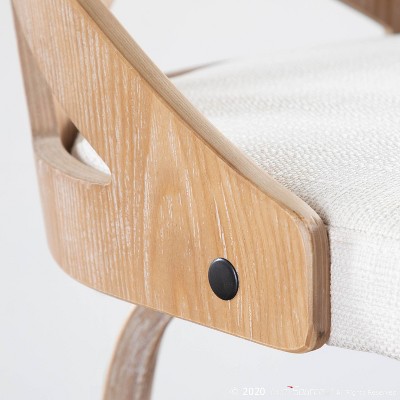 Set of 2 Charlotte Swivel Counter Stools in Cream and White Wash