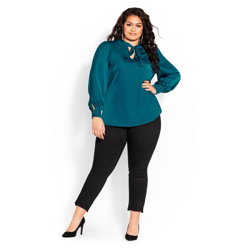 Women's Plus Size In Awe Top - teal | CITY CHIC, 2 of 7