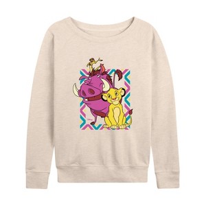 Women's - Disney - The Lion King Lightweight French Terry Wide Neck Long Sleeve Shirt - 1 of 4