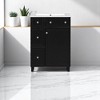 Mshliw 24" Bathroom Vanity with Ceramic Sink, 2 Drawers, Soft-Close Door, Freestanding Cabinet for Small Spaces, MDF and Wood - 2 of 4