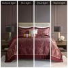 Gulches 5 Piece Queen Jacquard Bedspread Set with Throw Pillows,Burgundy - 4 of 4