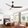 TOBILI Hot sales 52 Inch Modern Black Ceiling Fan With 3 Color Dimmable 5 Solid Wood Blades - 4 of 4
